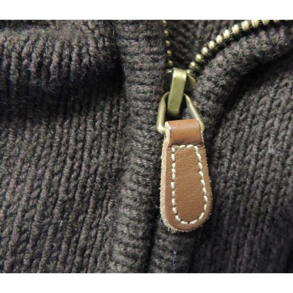 Oscar de la Renta Shearling Collar Wool Zip Cardigan - Size L - Picture 5 of 7